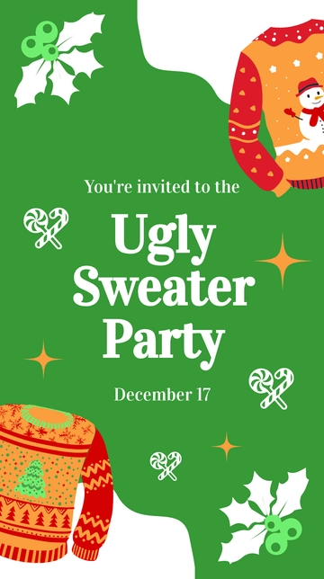 Free Ugly Sweater Party Instagram Story Template to Edit Online