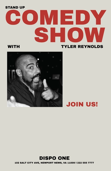 Free Standup Comedy Show Poster Template to Edit Online