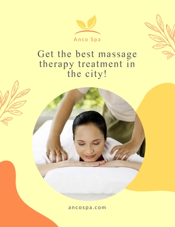 Free Massage Therapy Advertising Flyer Template to Edit Online