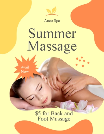 Free Summer Massage Flyer Template to Edit Online