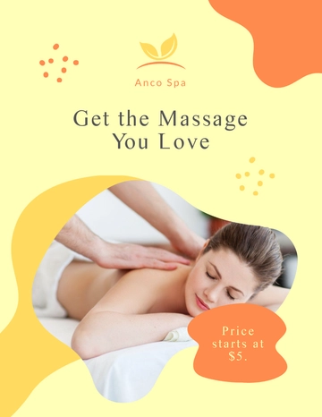 Free Creative Massage Advertising Flyer Template to Edit Online