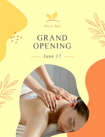 Free Massage Center Opening Flyer Template to Edit Online