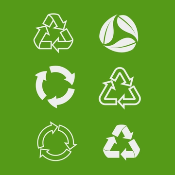 Free White Recycle Clipart Template to Edit Online