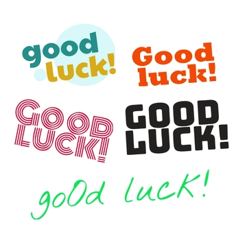 Free Good Luck Text Clipart Template to Edit Online