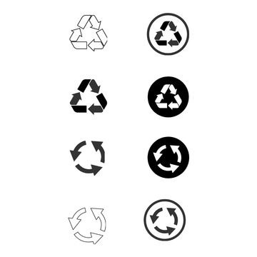 Free Black Recycle Clipart Template to Edit Online