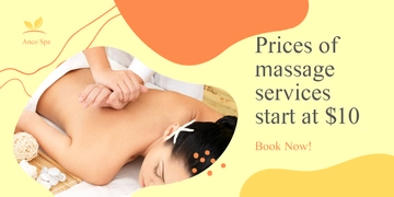Free Massage Services Promotion Banner Template to Edit Online