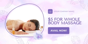 Free Body Massage Promotion Banner Template to Edit Online