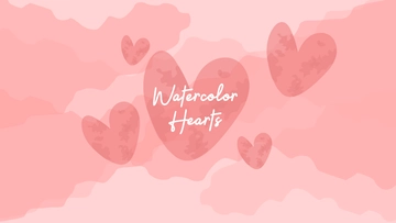 Free Watercolor Hearts Background Template to Edit Online