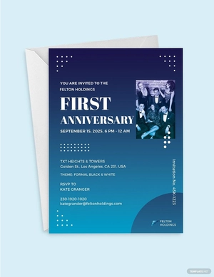 1st Anniversary Invitation Template
