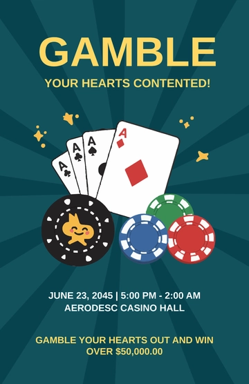 Free Casino Game Poster Template to Edit Online