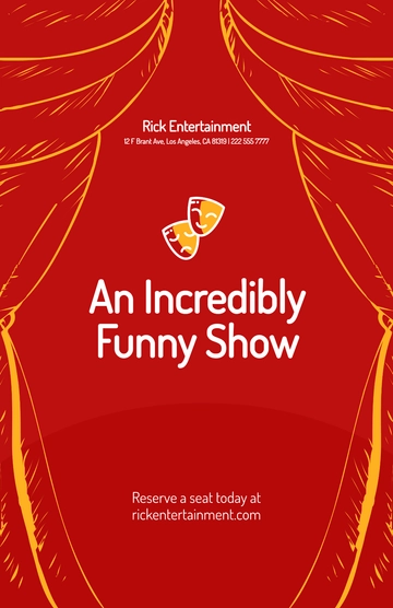 Free Funny Comedy Show Poster Template to Edit Online