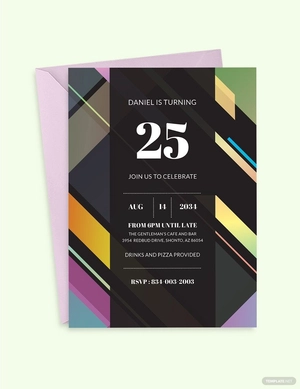 25th Birthday Invitation Template