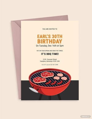 30th Birthday BBQ Invitation Template