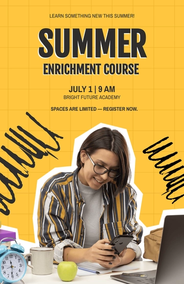 Free Summer Course Poster Template to Edit Online