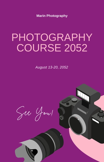 Free Photography Course Poster Template to Edit Online