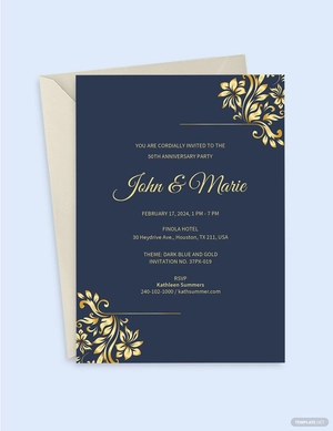 50th Wedding Anniversary Invitation Template