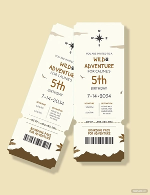 Adventure Boarding Pass Invitation template