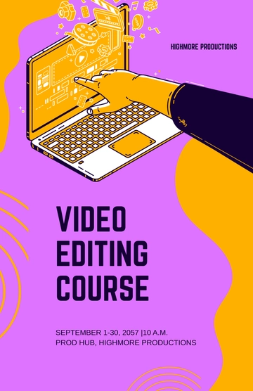 Free Modern Course Poster Template to Edit Online