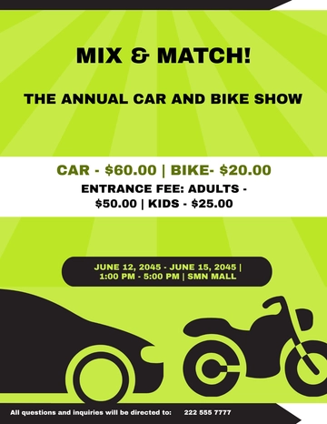 Free Car And Bike Show Flyer Template to Edit Online Free Car And Bike Show Flyer Template to Edit Online