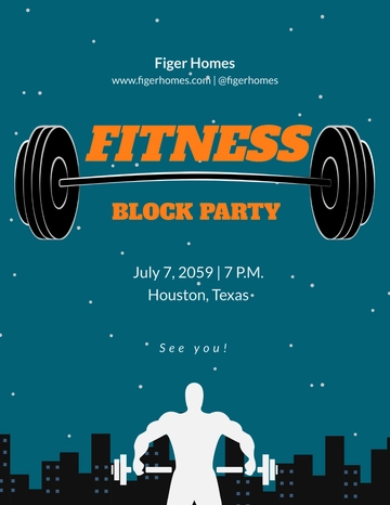 Free Fitness Block Party Flyer Template to Edit Online
