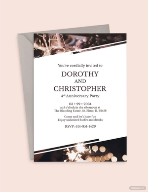 Anniversary Invitation RSVP Template