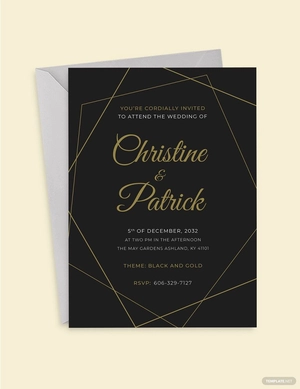 Vintage Art deco wedding invitation template