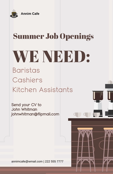 Free Summer Job Poster Template to Edit Online
