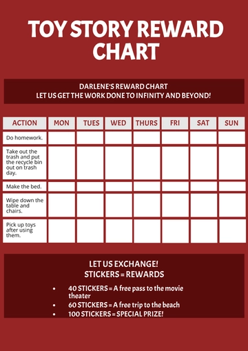Free Toy Story Reward Chart Template to Edit Online