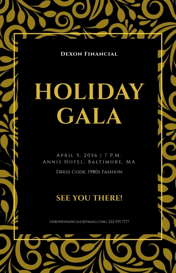 Free Holiday Gala Poster Template to Edit Online