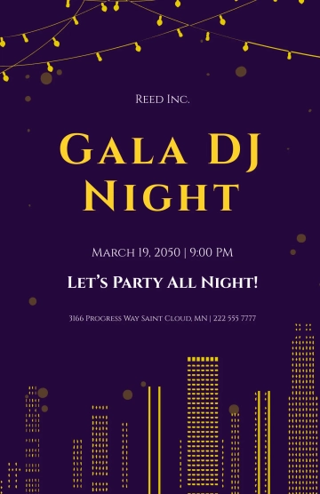 Free Gala Dj Night Poster Template to Edit Online