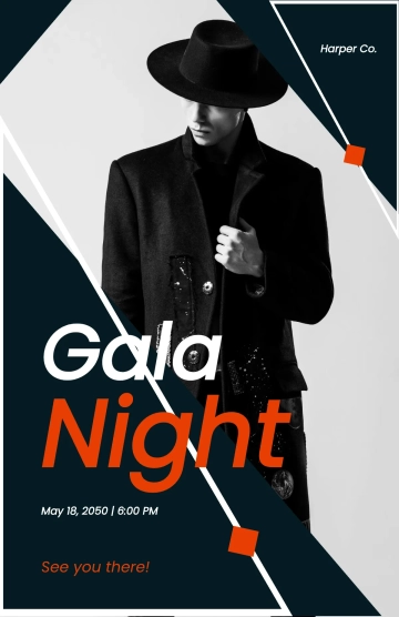 Free Gala Event Poster Template to Edit Online