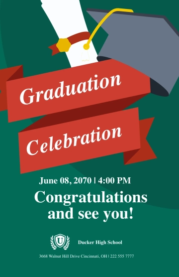 Free Graduation Celebration Poster Template to Edit Online