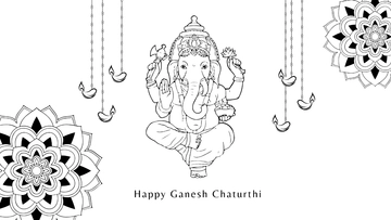 Free Ganesh Chaturthi Drawing background Template to Edit Online