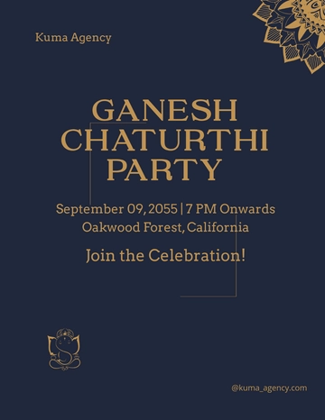 Free Ganesh Chaturthi Party Flyer Template to Edit Online