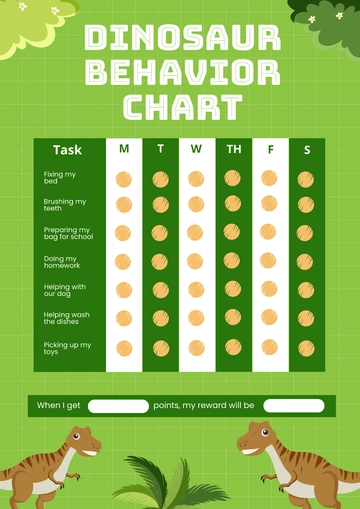 Free Dinosaur Behavior Chart Template to Edit Online