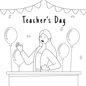 Free Teachers Day Congratulations Drawing Template to Edit Online
