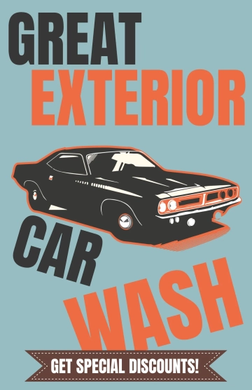 Free Colorful Car Wash Poster Template to Edit Online