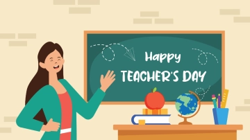 Free Happy Teacher's Day In Classroom Background Template to Edit Online