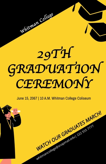 Free Modern Graduation Poster Template to Edit Online