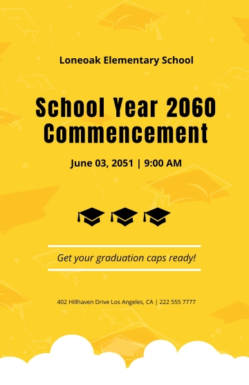 Free Elementary Graduation Poster Template to Edit Online