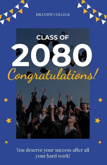 Free Graduation Congratulation Poster Template to Edit Online