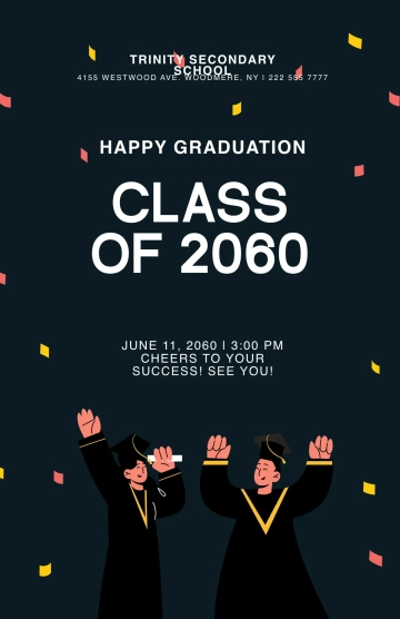 Free Happy Graduation Poster Template to Edit Online