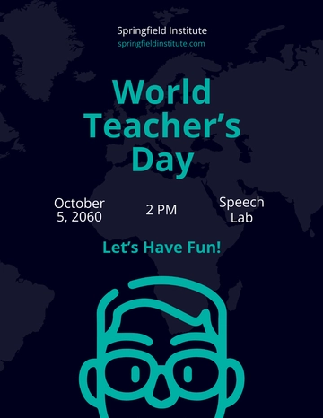 Free World Teacher's Day Flyer Template to Edit Online