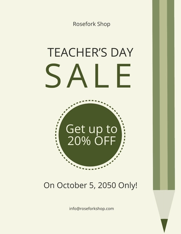 Free Teachers' Day Sale Flyer Template to Edit Online