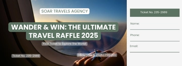 Free Travel Raffle Ticket Template to Edit Online