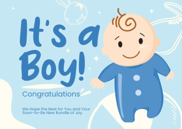 Free Gender Reveal Congratulations Card Template to Edit Online