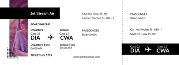 Free Simple Travel Ticket Template to Edit Online