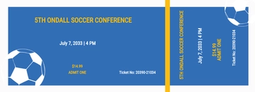 Free Soccer Field Reserved Event Ticket Template to Edit Online