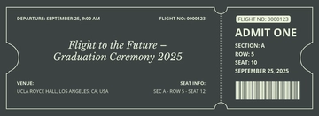 Free Graduation Boarding Pass Ticket Template to Edit Online