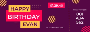 Free Happy Birthday Ticket Template to Edit Online